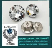 BOTONES de cristal/ Brillo DE DIAMANTE (Medida 20mm/Con anilla) Especial para TAPICERÍA