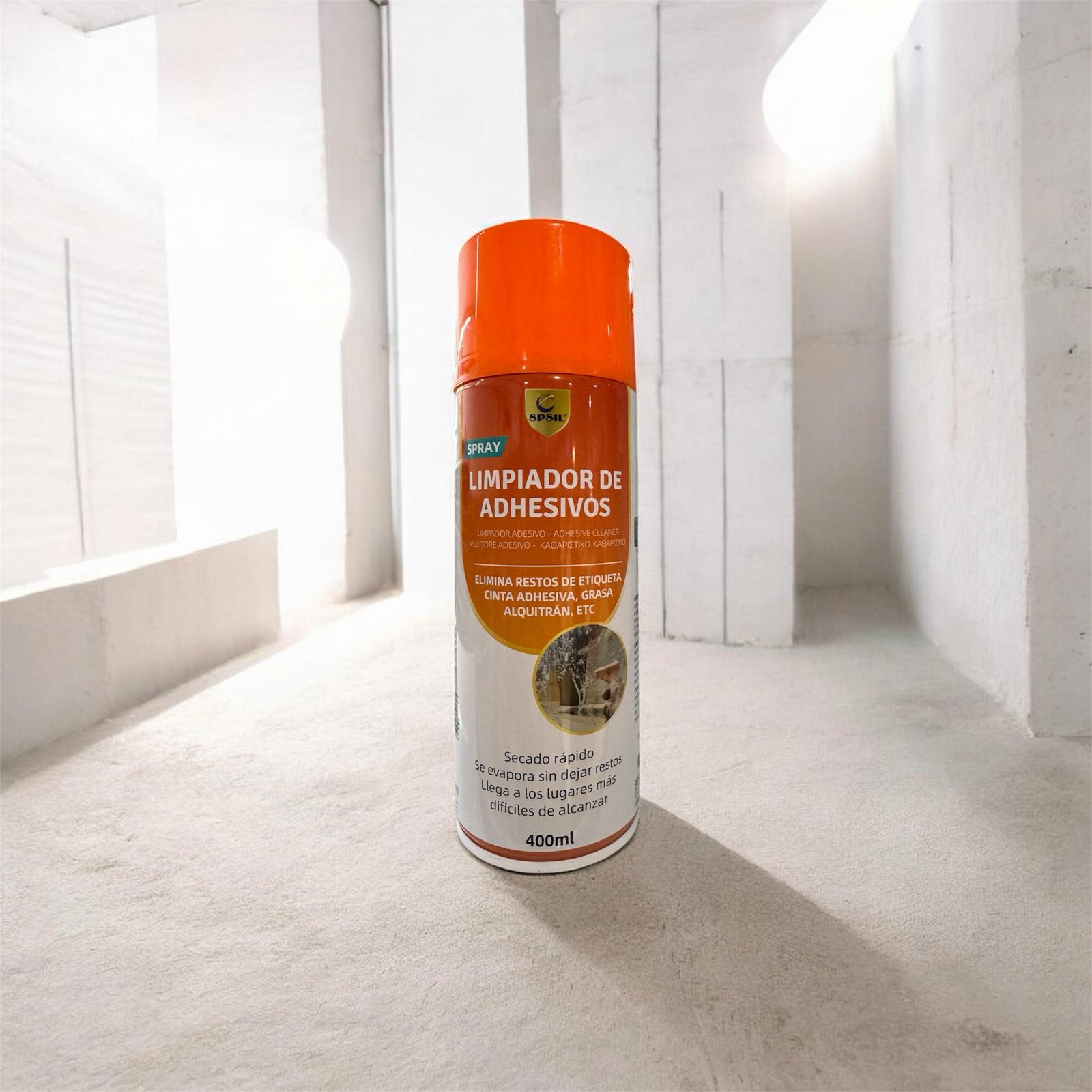 Spray Limpiador de Pegamentos y restos de pegatinas, grasa, alquitrán / Bote de 400ml